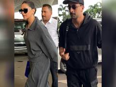 
      
      Deepika, Ranbir make stylish appearance at Mumbai airport 
      
      