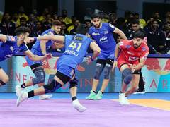 
      
      Atrachali celebrates his 200 in style as Dabang Delhi clinch win
      
      