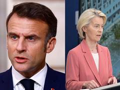 
      
      Macron, von der Leyen hail Gaza ceasefire, two-state push
      
      