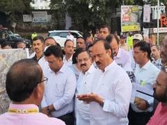 
      
      Ajit Pawar inspects works of service road in Warje area
      
      