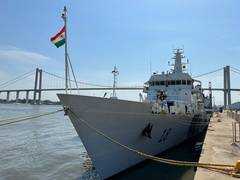 
      
      Indian Coast Guard Ship Sachet arrives in Mozambique
      
      