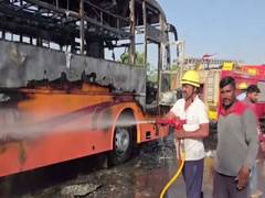 
      
      Private bus enroute to Jodhpur from Jaisalmer catches fire
      
      