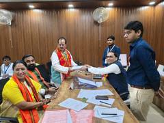 
      
      Bihar Polls: Deputy CM Vijay Sinha files nomination
      
      