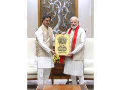 
      
      Tripura CM Saha meets PM Modi
      
      