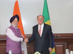 
      
      Hardeep Puri meets Brazil minister to expand trade 
      
      