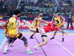 
      
      PKL 12: Telugu Titans hold nerve to edge past Gujarat Giants 
      
      
