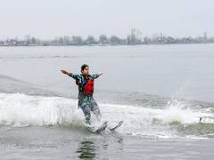 
      
      J&K: Kashmir's Dal Lake hosts water skiing events
      
      