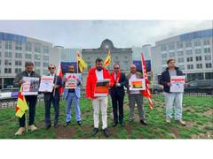 
      
      Kashmiris rally in Brussels, call 1947 Pak invasion 
