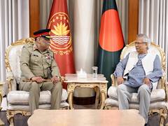 
      
      Pak top general meets Bangladesh’s interim leader Muhammad Yunus
      
      