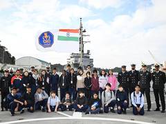 
      
      Japanese school children visit INS Sahyadri
      
      