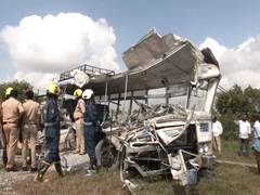 
      
      Telangana Minister confirms 20 people dead in bus-truck collision
      
      