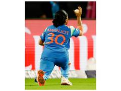 
      
      Amanjot Kaur wins 'Fielder of the Match' medal
      
      