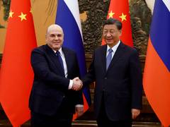 
      
      Russian PM Mikhail Mishustin meets with Chinese President Xi
      
      