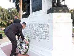 
      
      Israeli Foreign Minister Gideon Sa’ar pays tribute at Teen Murti
      
      