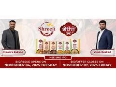 
      
      Shreeji Global FMCG Limited Announces INR 85 Crore IPO closing
      
      