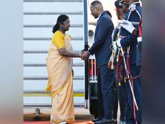 
      
      President Murmu received by Botswana President upon arrival
      
      
