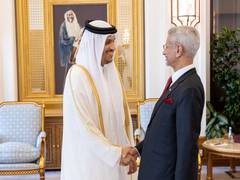 
      
      EAM Jaishankar meets Qatar PM Al Thani, discusses ties
      
      