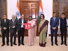 
      
      16th Finance Commission submits its report to President Murmu
      
      