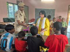 
      
      Assam Police officers spread joy among children
      
      