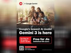
      
      Jio Unlimited 5G users to get free Gemini 3
      
      