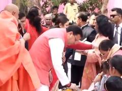 
      
      Uttarakhand CM performs 'Kanya Pujan' with wife in Roorkee
      
      