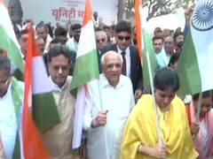 
      
      Gujarat CM, Tripura CM lead unity march in Anand
      
      