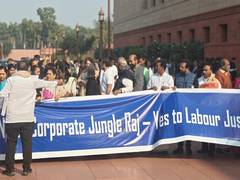 
      
      Rahul, Sonia Gandhi join INDIA protest against labour codes at
      
      