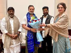 
      
      Revanth invites Rahul, Priyanka
      
      