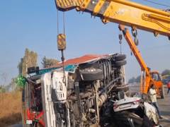 
      
      Haryana: 4 killed, several injured after truck rams car and bike
      
      