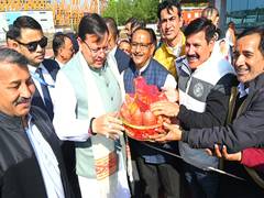 
      
      Farmers felicitate CM Dhami in Haldwani
      
      