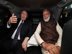
      
      PM Modi welcomes Putin, shares glimpses of car ride
      
      