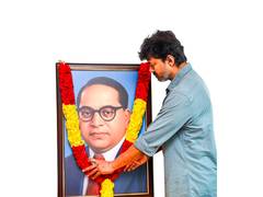 
      
      TVK party leader Vijay Thalapathy pays respect to B.R. Ambedkar
      
      