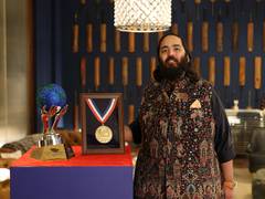 
      
       Anant Ambani presented with Global Humanitarian Award 
      
      