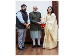 
      
      Kartikeya Sharma pays courtesy call on PM Modi
      
      