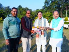
      
      MLA Mahesh Singh Jeena meets CM Pushkar Singh Dhami
      
      