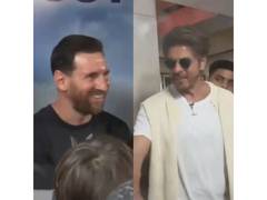 
      
      Shah Rukh Khan greets Lionel Messi, poses for pictures
      
      