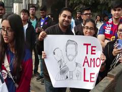 
      
      Fans gather in thousands ahead of Messi's arrival in Delhi
      
      