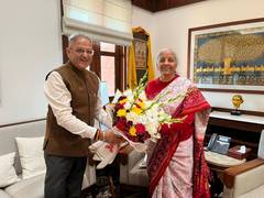 
      
      Ladakh LG meets with Nirmala Sitharaman; discusses development
      
      