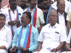 
      
      Chennai: DMK alliance holds protest against VB G RAM G Act
      
      