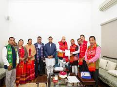 
      
      Rabha, Mising, and Tiwa community delegation meets Amit Shah
      
      
