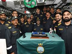 
      
      President Murmu embarks on INS Vaghsheer at Karwar Naval base
      
      