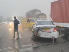 
      
      Multiple vehicles collide amid dense fog in Haryana’s Bahalgarh
      
      