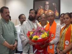 
      
      Seven Shiv Sena candidates elected unopposed meet Eknath Shinde
      
      