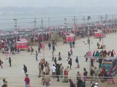 
      
      Over 6 lakh devotees take holy dip at Sangam on first day of Magh
      
      