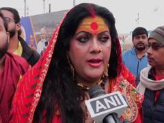 
      
      Prayagraj: Kinnar Akhara Mahamandaleshwar takes holy Dip at Trive
      
      