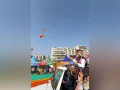 
      
      PM Modi, German Chancellor Merz fly kite depicting Lord Hanuman
      
      