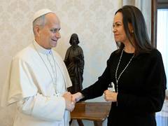 
      
      Machado meets Pope Leo XIV ahead of Trump talks
      
      