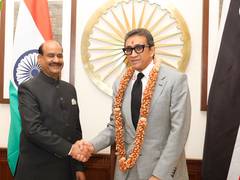 
      
      Om Birla meets Trinidad and Tobago Speaker
      
      