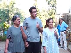 
      
      BMC Polls: Junaid khan, Ira Khan arrive at polling booth with mom Reena Dutta
      
      