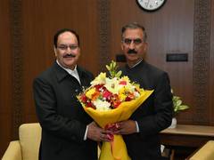 
      
      JP Nadda meets Himachal CM
      
      